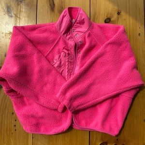 Pink fleece zip up free people Sherpa